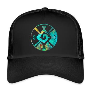Hunab Ku, Mayan Symbol, Heart of the Galaxy, Indian - Trucker Cap - black/black - Front
