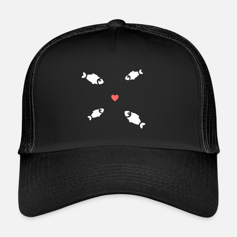 Fish Swarm Heart Trucker Cap