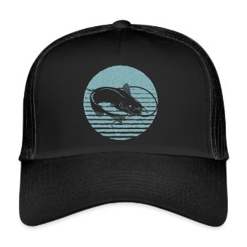 Retro Wels Vintage Wels - Trucker Cap - Schwarz/Schwarz - Vorne