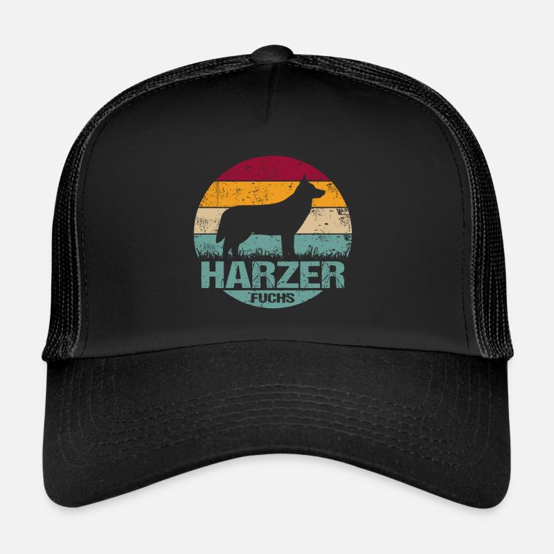 Harzer Fuchs Retro Vintage - Trucker Cap - Schwarz/Schwarz