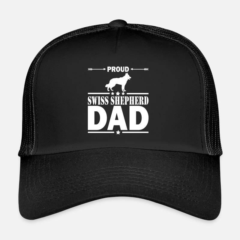 Schweizer Weißer Schäferhund Stolzer Papa - Trucker Cap - Schwarz/Schwarz