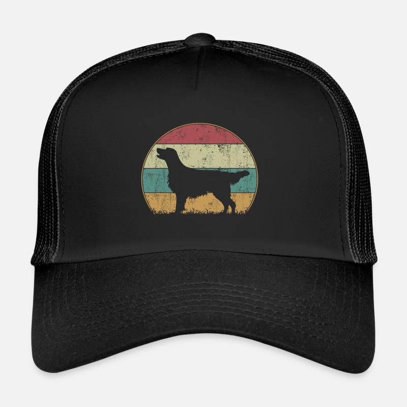 Flat coated Retriever Retro Vintage - Trucker Cap - Schwarz/Schwarz