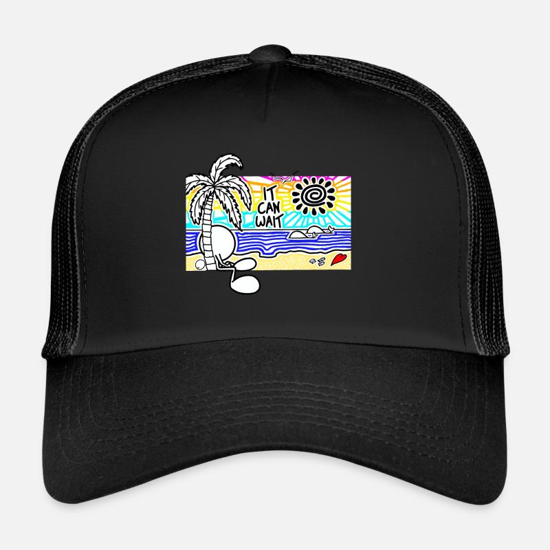It Can Wait Sunset Doodle Trucker Cap