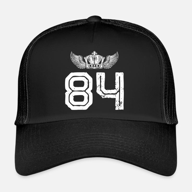 84 Zahl Krone - Trucker Cap - Schwarz/Schwarz