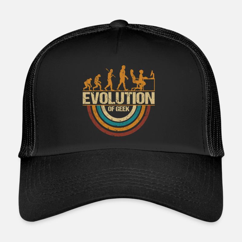 Computer Nerd Programmierer Evolution witzige - Trucker Cap - Schwarz/Schwarz