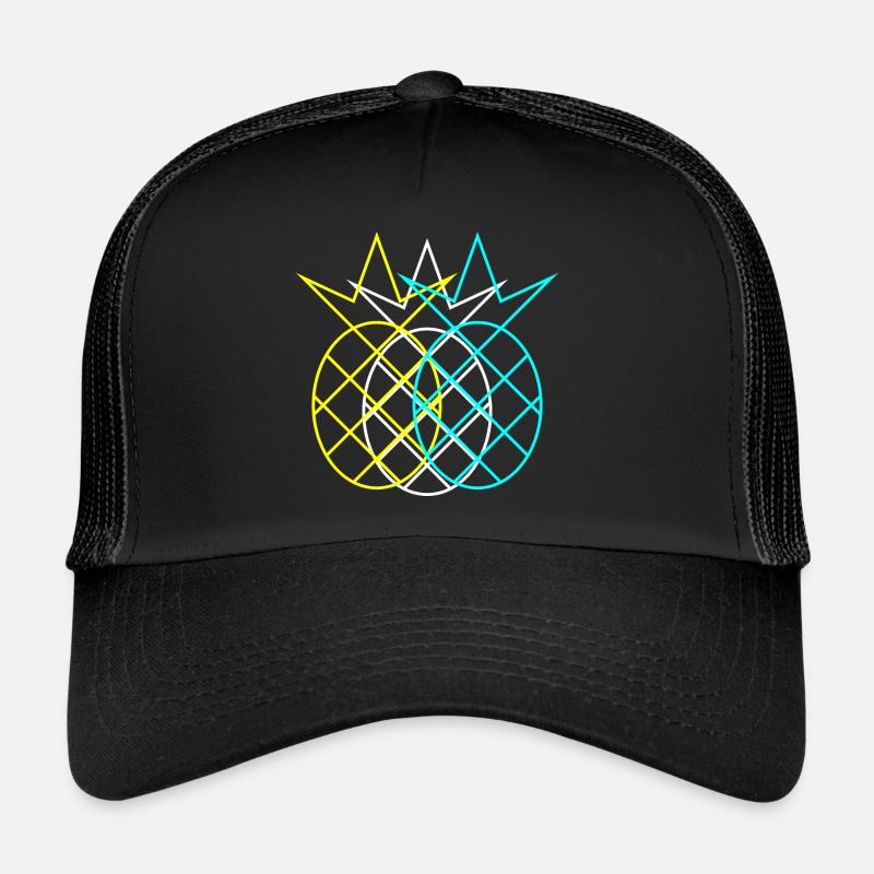 Ananas Abstrakt Neon - Trucker Cap - Schwarz/Schwarz