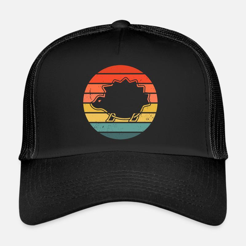 Hedgie Retro Sunset Hedgehog Trucker Cap