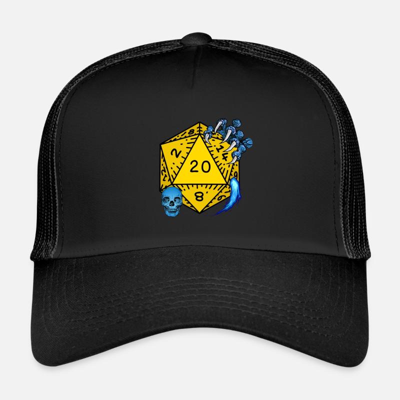 D20 Aventure Sortilége JDR - Casquette trucker  - noir/noir