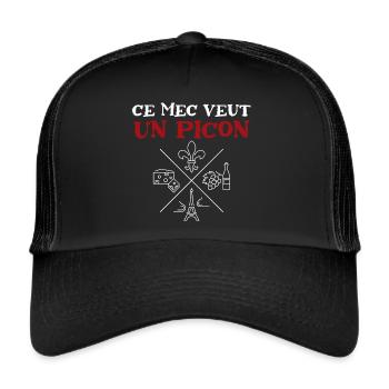 Ce mec veut un picon, amateur de bières - Casquette trucker  - noir/noir - Devant