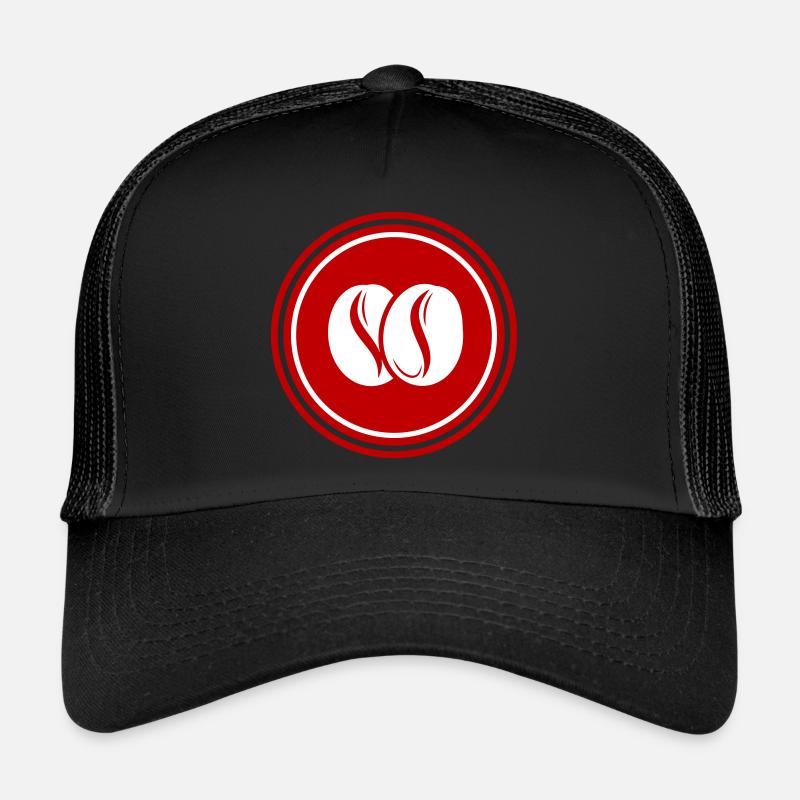 Kaffeebohne Symbol - Trucker Cap - Schwarz/Schwarz