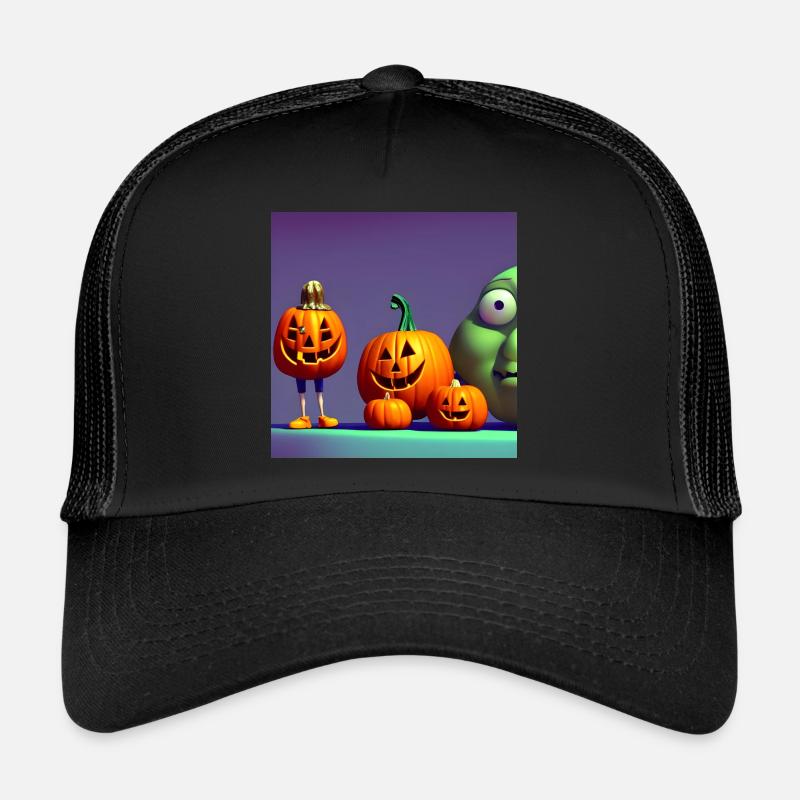 Funny pumpkin - Trucker Cap - black/black