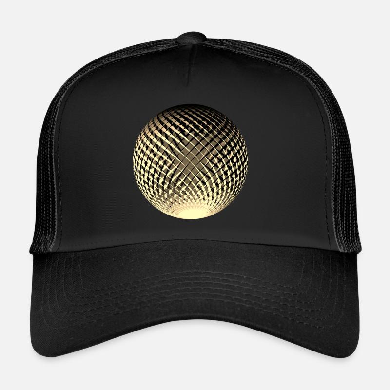 Élégante boule dorée en optique 3D Casquette trucker 