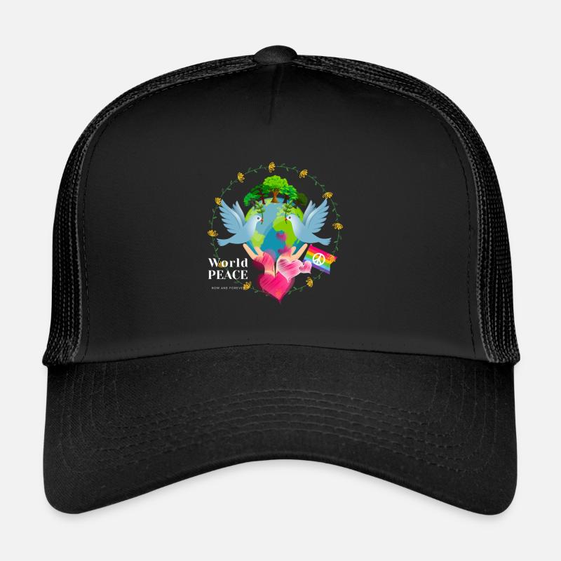 World PEACE - Trucker Cap - Schwarz/Schwarz