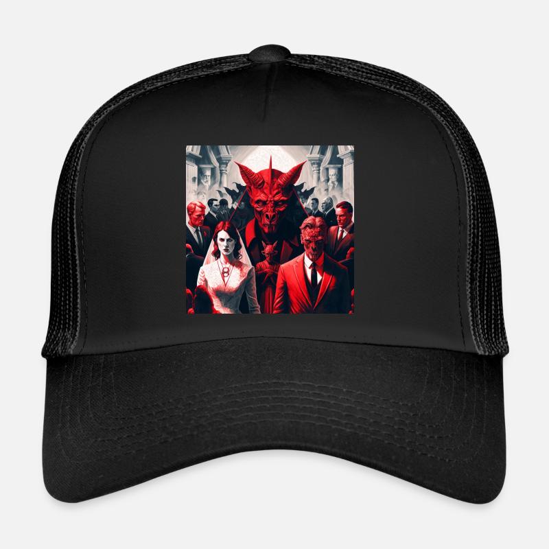 Bienvenue au Hellfire#Club - Casquette trucker  - noir/noir