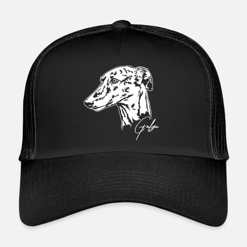 GALGA Portrait Windhunde Windhund Wilsigns - Trucker Cap - Schwarz/Schwarz