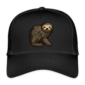 Paresseux Celtique Irlandais Drôle Tendance Animaux Cool - Casquette trucker  - noir/noir - Devant