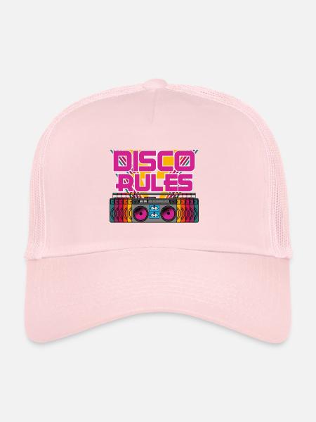 Rétro Boombox Radio Music Rhythm Collection - Casquette trucker  - rose pâle - Devant