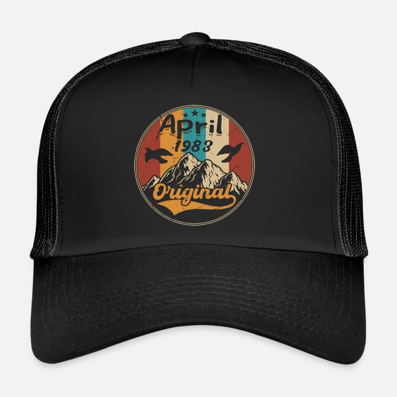 Jubiläum April 1983 | Geschenk April 1983 - Trucker Cap - Schwarz/Schwarz