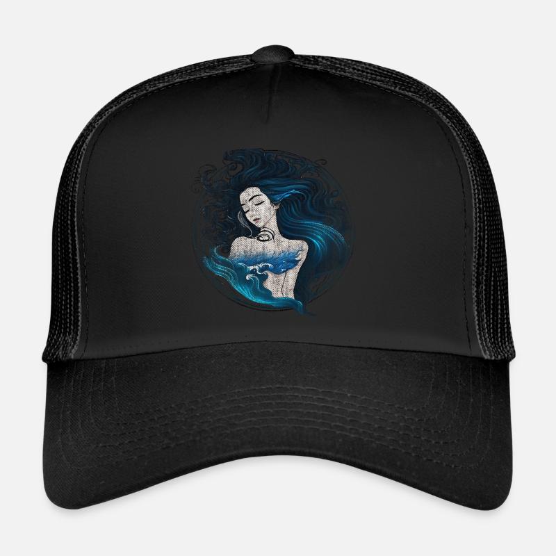 Femme sirène sirène usagée endormie Casquette trucker 