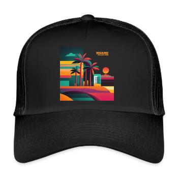 Miami, la ville de tous les possibles - Casquette trucker  - noir/noir - Devant
