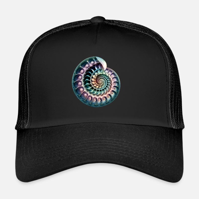 Fibonacci spiral, shell, golden ratio Trucker Cap