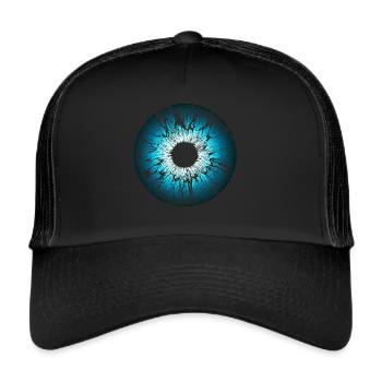 Eye, Iris, Blue, Mandala, Pupil, Eyes - Trucker Cap - black/black - Front