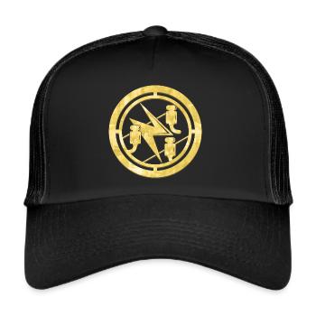 Elektriker Zunft Wappen Logo Gold - Trucker Cap - Schwarz/Schwarz - Vorne
