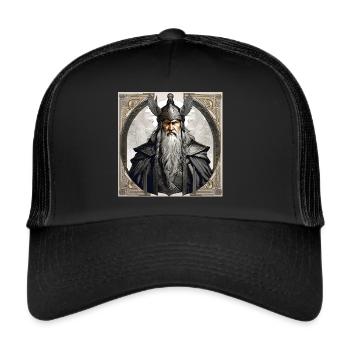 Proud Viking with Raven Helmet - Trucker Cap - black/black - Front