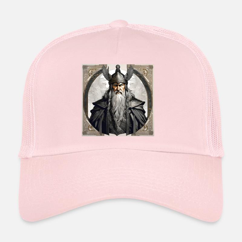 Stolzer Wikinger mit Raben Helm Trucker Cap