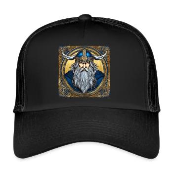 Proud Viking with Horns Helmet - Trucker Cap - black/black - Front