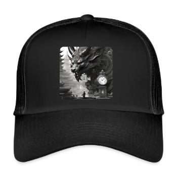Demon Monster Monster with Clock - Trucker Cap - black/black - Front