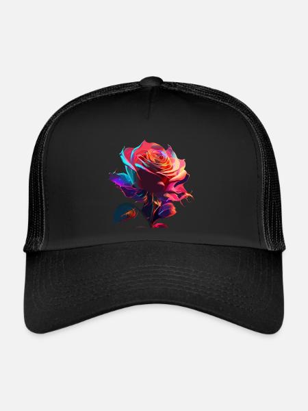 Rose - Casquette trucker  - noir/noir - Devant
