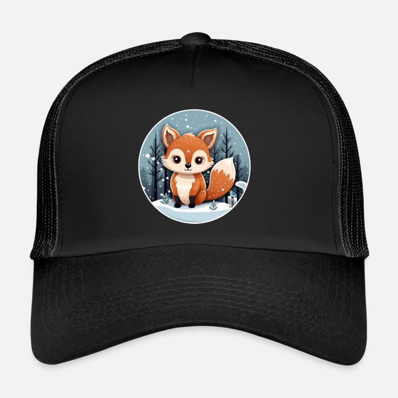 Foxes in the snow - Trucker Cap - black/black