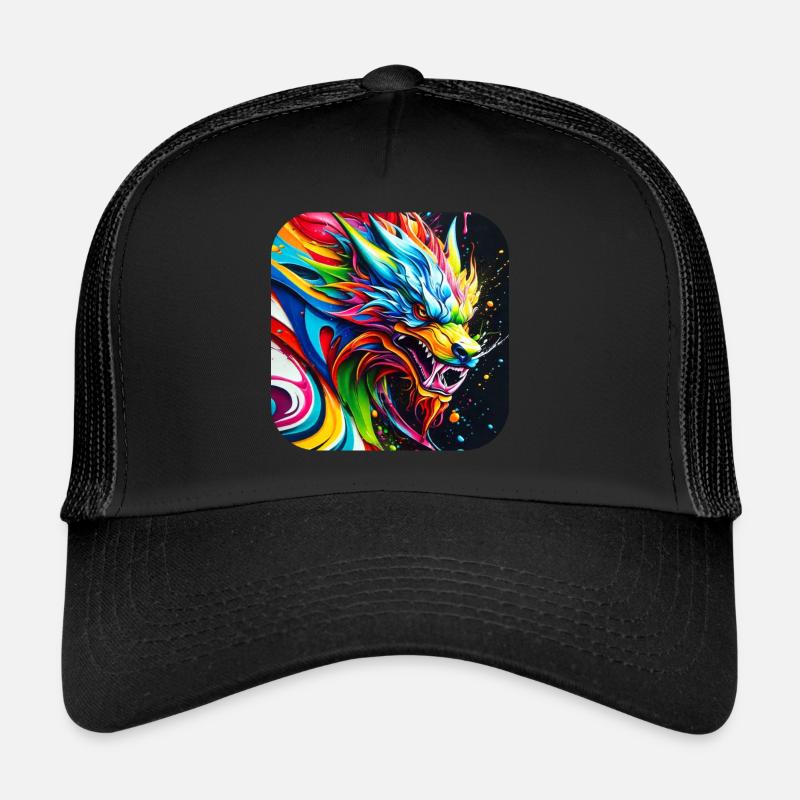 Cool Chinese dragon in graffiti style Trucker Cap