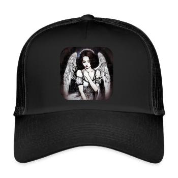 Cool Gothic Angel II - Trucker Cap - black/black - Front