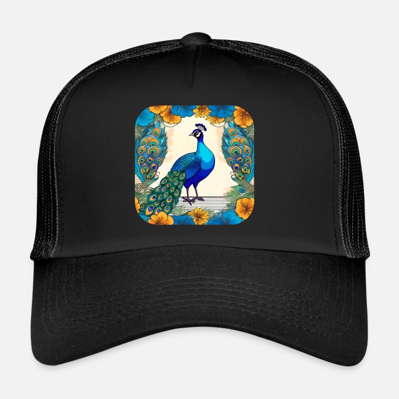Elegant Peacock Trucker Cap