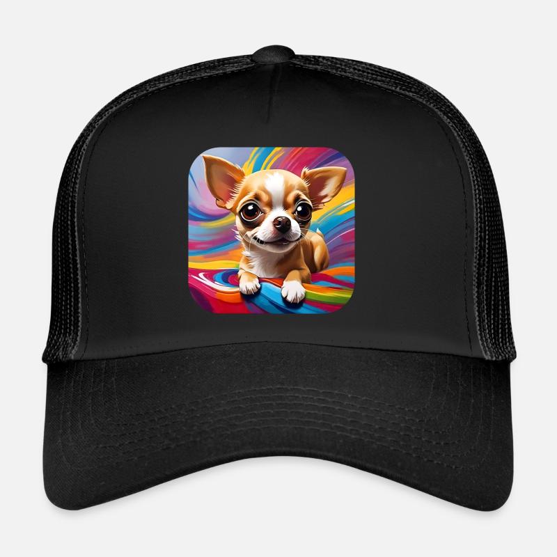 Mignon petit chien chihuahua dans un style comique Casquette trucker 