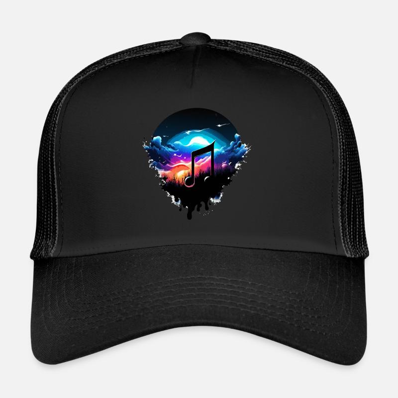 note de musique - Casquette trucker  - noir/noir