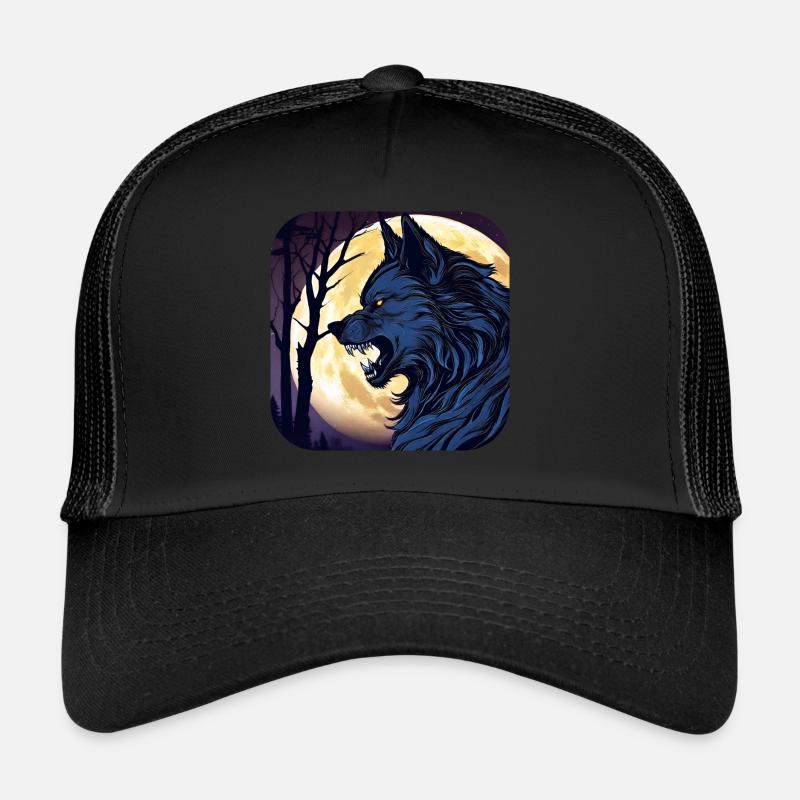 Horror werewolf with full moon Trucker Cap