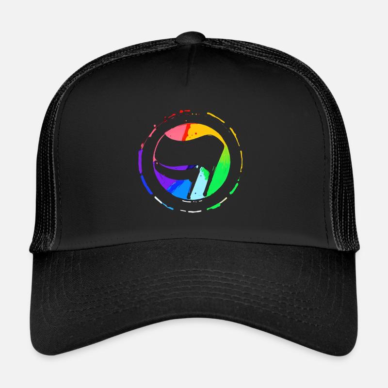 Rainbow Antifa Flag Trucker Cap