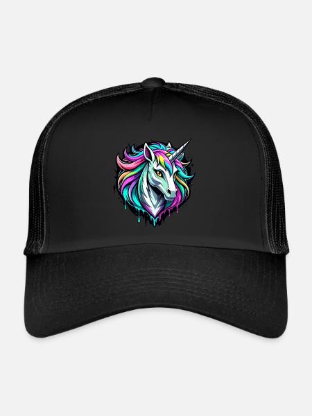 Licorne - Casquette trucker  - noir/noir - Devant