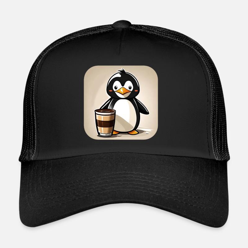 Cute penguin with coffee I Trucker Cap