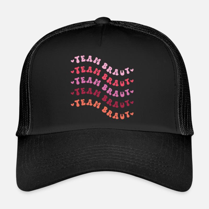 Team Braut retro Design - Trucker Cap - Schwarz/Schwarz