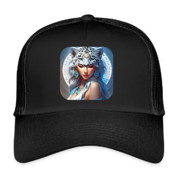 Animal mystique Chaman Léopard des neiges - Casquette trucker  - noir/noir - Devant