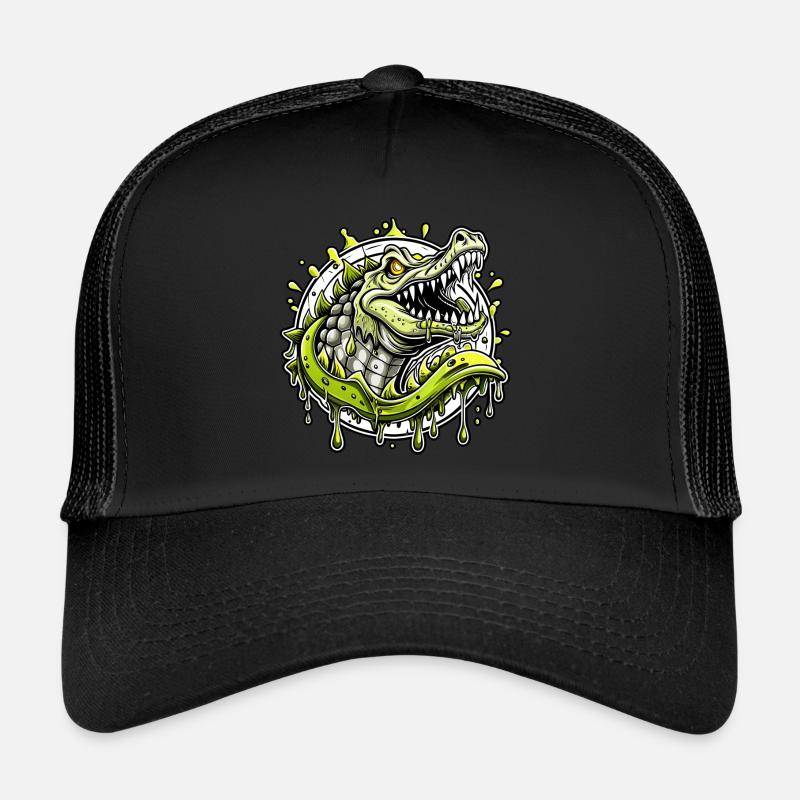 crocodile - Trucker Cap - Schwarz/Schwarz
