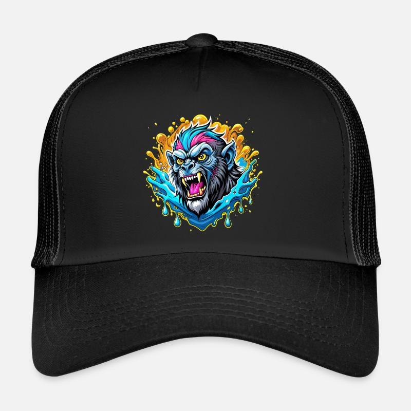 Monkey - Trucker Cap - black/black