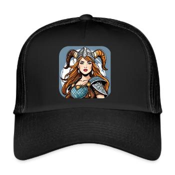 Proud Viking Germanin Shieldmaiden - Trucker Cap - black/black - Front