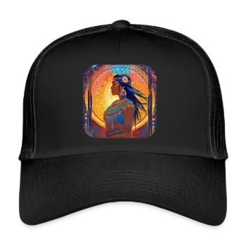 Mystique Fantaisie Chaman Sorcière - Casquette trucker  - noir/noir - Devant