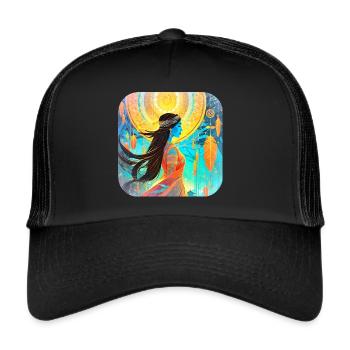 Mystical Fantasy Chamanique Sorcière - Casquette trucker  - noir/noir - Devant