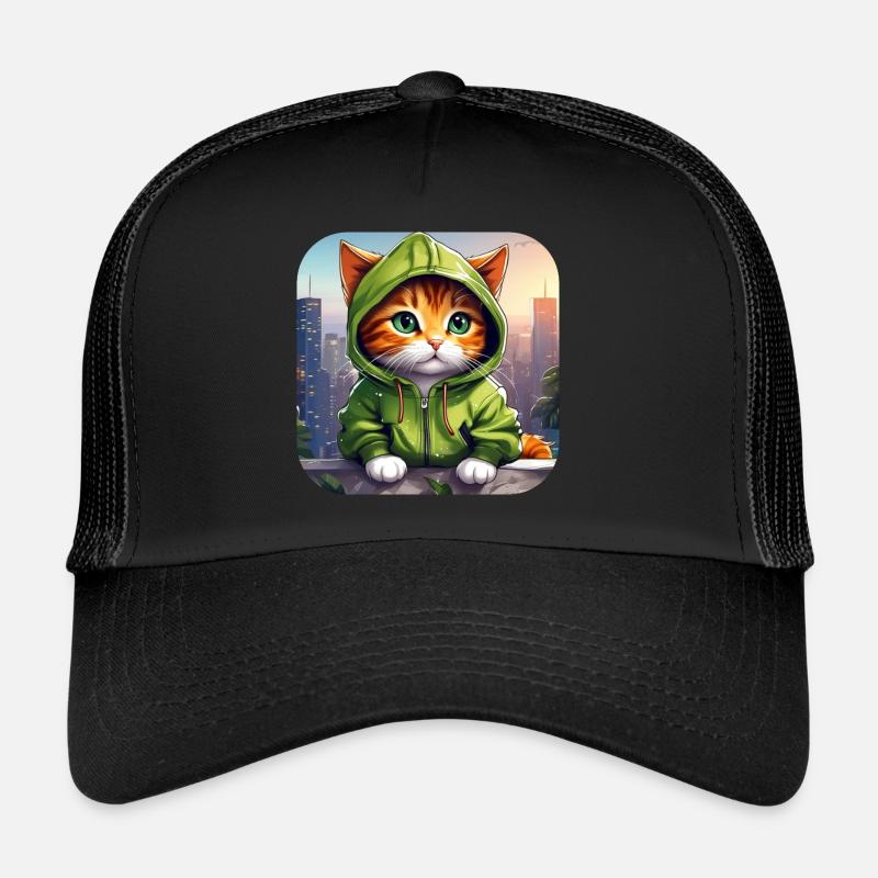 Coole Katze mit Hoodie Trucker Cap